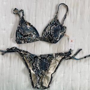 Shade & Shore Blue Snake Print Bikini